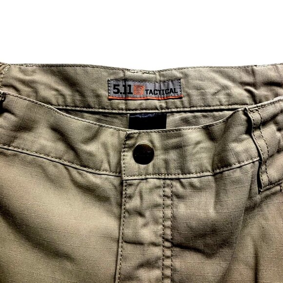 5.11 Tactical Pants Mens 36x30 Fits 34x28.5 Beige Khaki Cargo Rip Stop Workwear - Picture 8 of 9